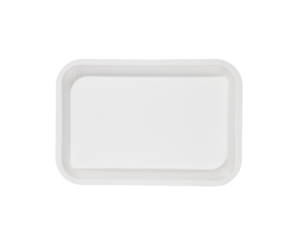 White ZIRC Delynov Mini-Plateau Without Compartments 23.6 x 16.1 x 2.3 cm