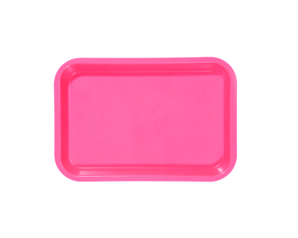 Mini-plateau sans compartiments néon rose ZIRC Delynov - 23,6 x 16,1 x 2,3 cm