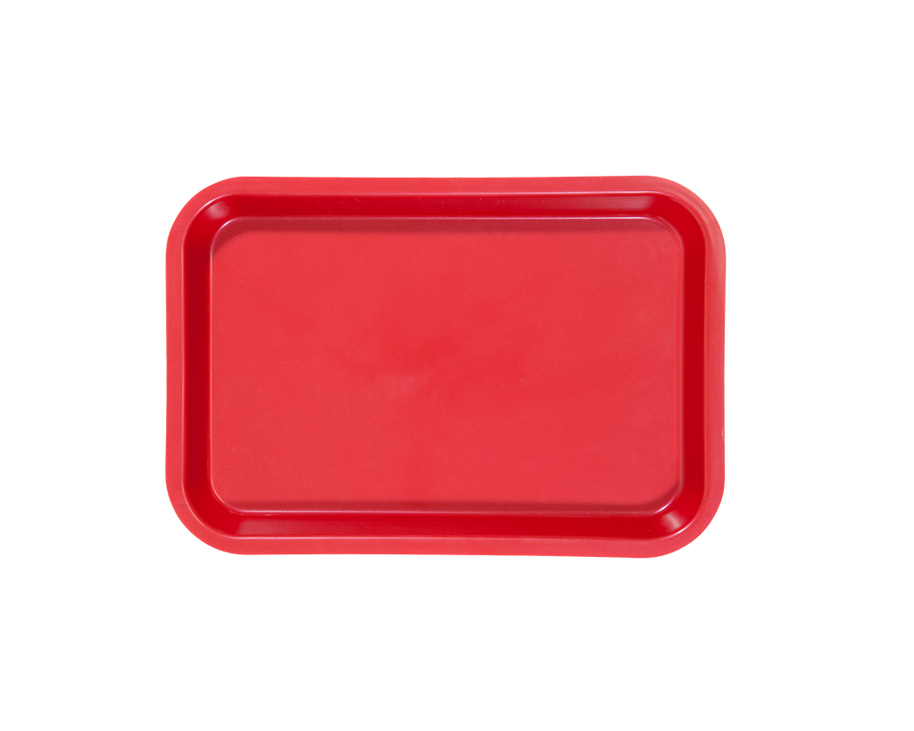 Red ZIRC Delynov Mini-Plateau Without Compartments (23.6 x 16.1 x 2.3 cm)