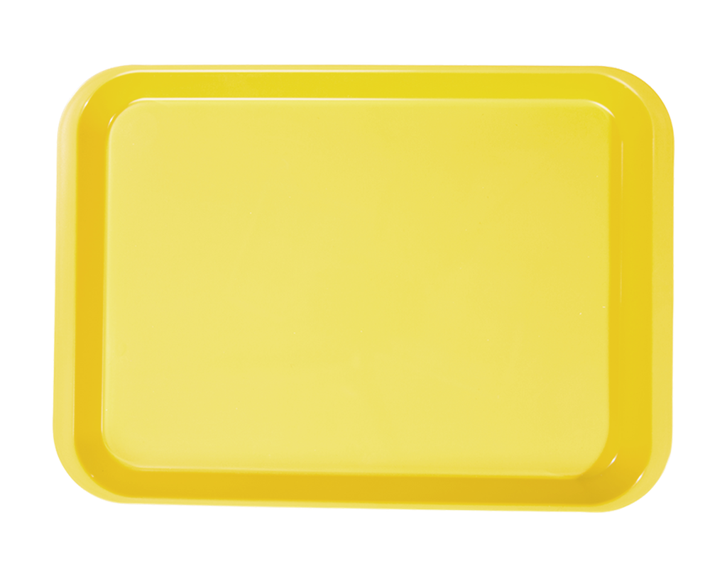 Plateau bloc sans compartiments (34,0 x 24,5 x 2,2 cm) néon jaune - ZIRC - Delynov