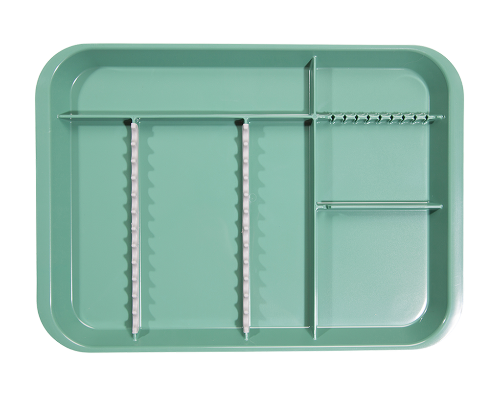 Plateau B-Lok avec compartiments (34,0 x 24,5 x 2,2 cm), vert - ZIRC - Delynov
