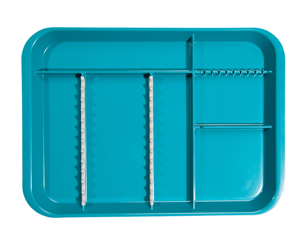 Plateau B-Lok with compartments (34.0 x 24.5 x 2.2 cm), turquoise - ZIRC - Delynov