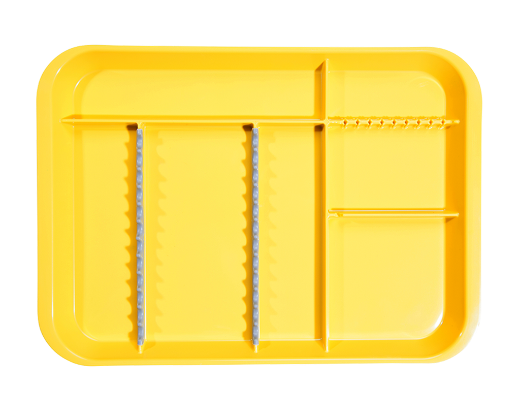 Plateau b-lok with compartments (34.0 x 24.5 x 2.2 cm), neon yellow - ZIRC - Delynov