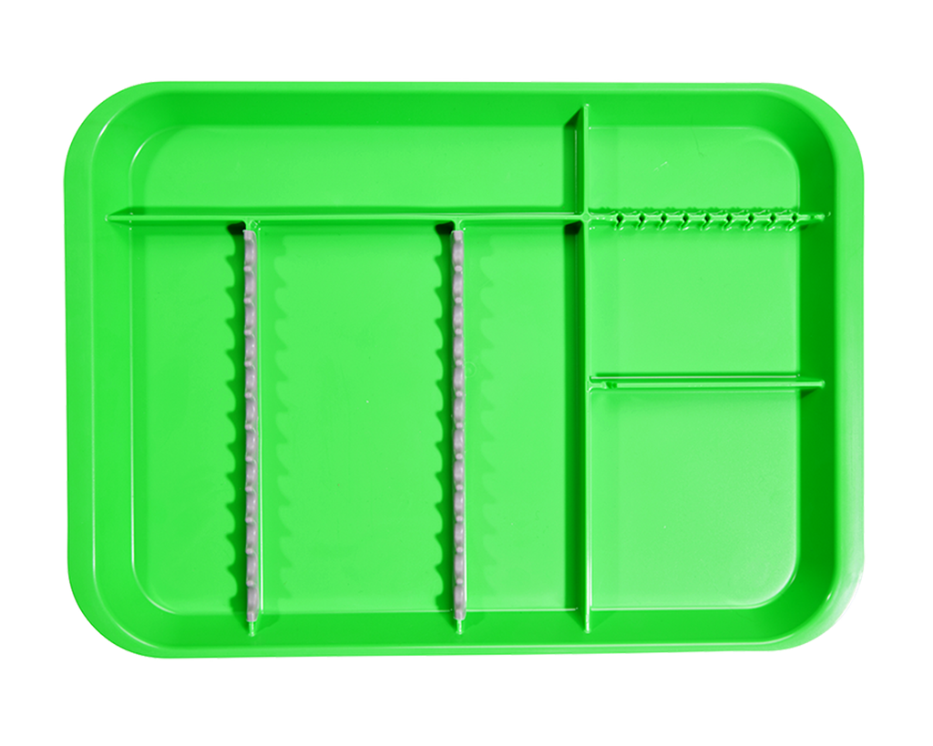 Plateau B-Lok with compartments (34.0 x 24.5 x 2.2 cm), neon green - ZIRC - Delynov