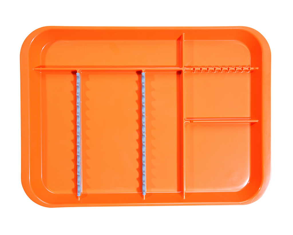 Plateau B-Lok with Compartments (34.0 x 24.5 x 2.2 cm), Neon Orange - ZIRC - Delynov