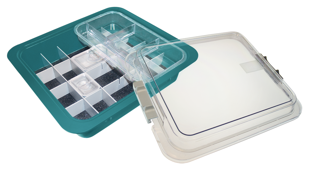 Tubs à matériaux complète avec accessoires (31,9 x 28,5 x 10,2 cm) turquoise - ZIRC - Delynov