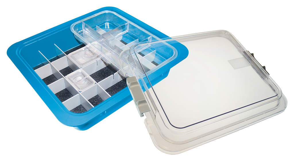 Tubs à matériaux complète avec accessoires (31,9 x 28,5 x 10,2 cm) néon bleu - ZIRC - Delynov