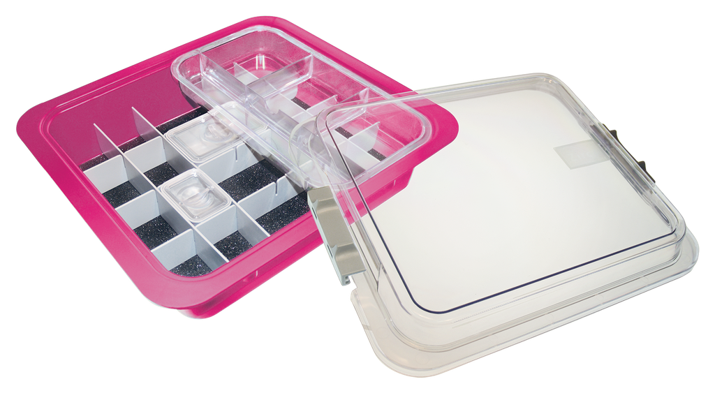Tubs à matériaux complète avec accessoires (31,9 x 28,5 x 10,2 cm) néon rose - ZIRC - Delynov