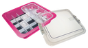 Tubs à matériaux complète avec accessoires (31,9 x 28,5 x 10,2 cm) néon rose - ZIRC - Delynov