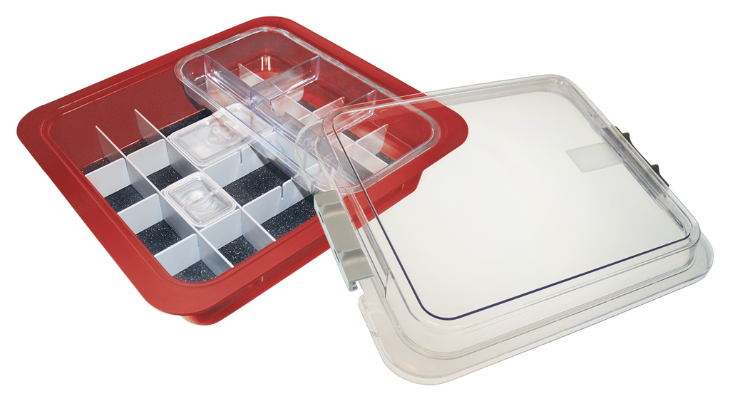 Complete materials tub with accessories (31.9 x 28.5 x 10.2 cm) red - ZIRC - Delynov
