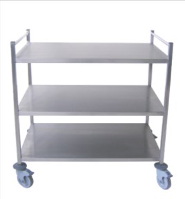 CHARIOT / Cart (3 plateaux) 40X60 cm INOX (made in France) - Alter Médical (CI 563) - Delynov