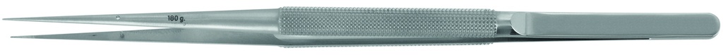 Micro pince dissection L:180mm manche rond dia. 8mm mors 0,4x6mm avec plateforme diamonite 180gr (fabriqué en France) - Delacroix-Chevalier (DC12310-18) - Delynov