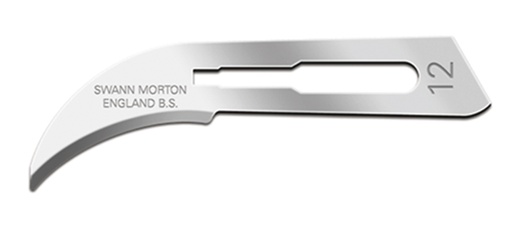 [204] Swann-Morton Sterile Carbon Steel Blade No.12 (ST12) (0204) - Delynov - X100
