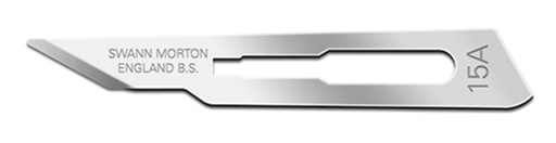 [220] 100 Lame Sterile Carbon Steel Blade No. 15A (ST15A) Swann-Morton (220) - Delynov