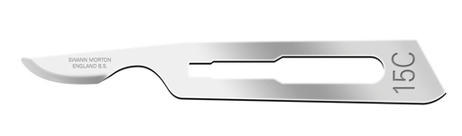 [221] 🔵X100 Lame. stérile en acier au carbone N°15C (ST15C) Swann-Morton (0221) - Delynov