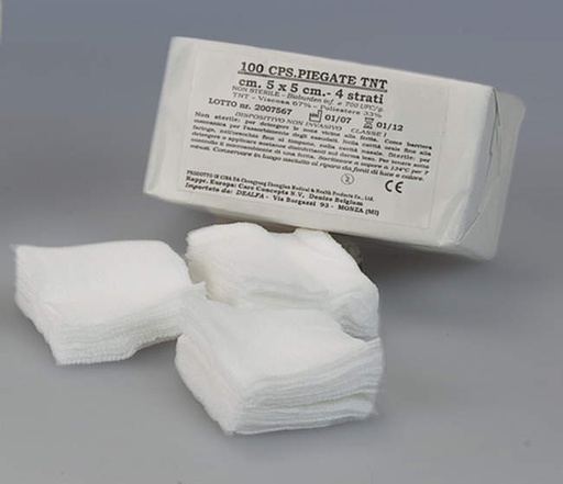 [30.Z2011.00] x600 compresses pliées 5x5 cm avec 8 couches (non stériles) - Omnia - Delynov