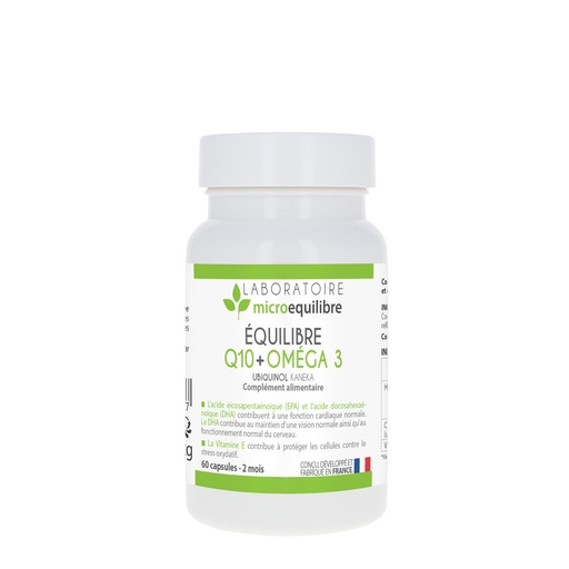 [equiq10] Complément alimentaire équilibre Q10 + Oméga 3 (equilibreq10omega3) - Laboratoire Microéquilibre - Delynov
