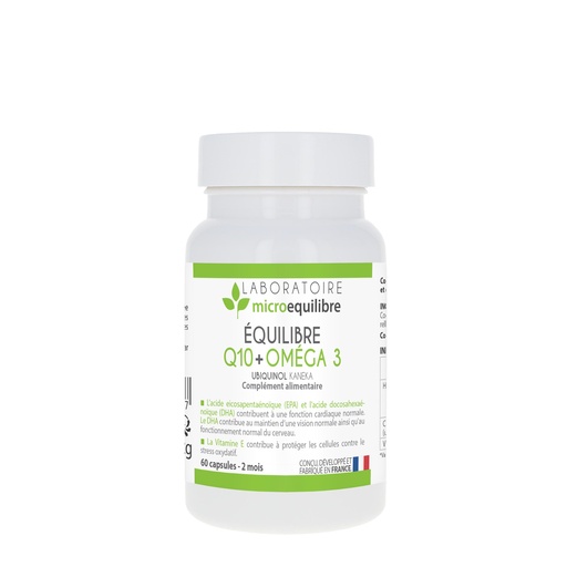 [equiq10] Dietary supplement balance Q10 + Omega 3 (equilibreq10omega3) - Microbalance Laboratory - Delynov