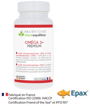 [equiomega+] Complément alimentaire équilibre oméga 3 + premium (equiomega+) - Laboratoire Microéquilibre - Delynov