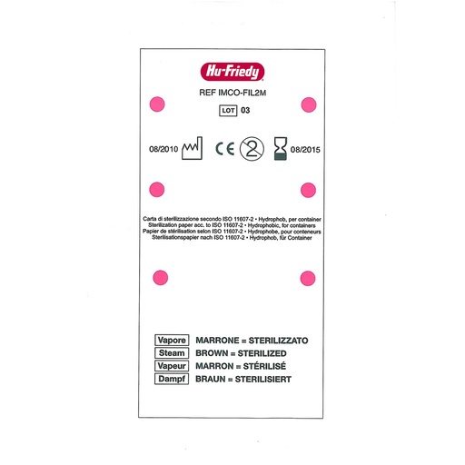 [IMCO-FIL2M] IMS Conteneur Accessoires Filtre Papier 118 x 235 mm - 100 pièces/paquet Version M - Hu-Friedy - Delynov