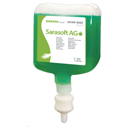 [005082] Savon mousse sans parfum pour distributeur Saraya - Delynov, 1 carton de 8 poches Alsoft de 1.2 L