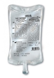 1 carton de 15 Solutions stérile de chlorure de sodium à 0,9% de 500 ml - serum physiologique - Omnia - Delynov (32.E0001.00)
