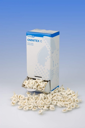[30.Z0012.00] x500 gaine conique Omnitex C - blanche - nitrile - Omnia - Delynov