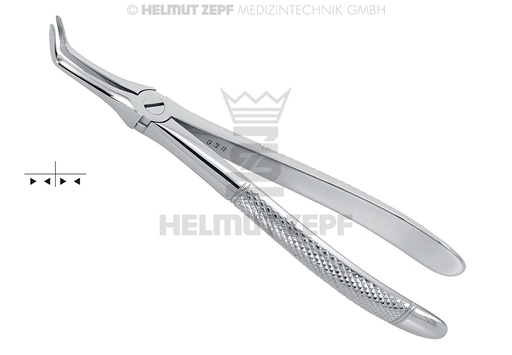 [10.045.07] Surgical dental extraction forceps for lower roots, English pattern, figure 45 model - Helmut Zepf (10.045.07) - Delynov
