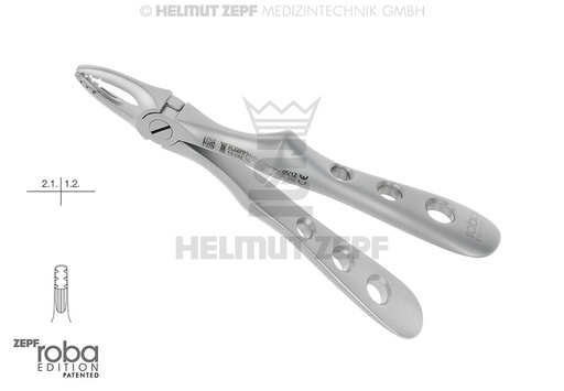 [10.685.33] Surgical dental extraction forceps for children, English pattern, figure 33, Roba design - Helmut Zepf (10.685.33) - Delynov