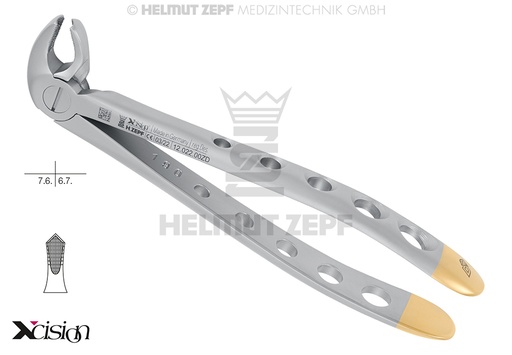 [12.022.00ZD] Dental extraction forceps, for lower molars and wisdom teeth, English pattern - Helmut Zepf (12.022.00ZD) - Delynov