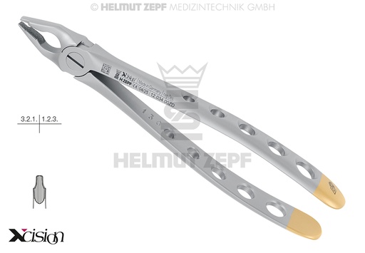 [12.034.00ZD] English pattern dental extraction forceps for upper incisors and canines, figure 34 - Helmut Zepf (12.034.00ZD) - Delynov