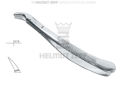 [14.090.00] DENTAL EXTRACTION FORCEPS, AMERICAN PATTERN, FIG. 90, SERRATED HANDLES - Helmut Zepf (14.090.00) - Delynov