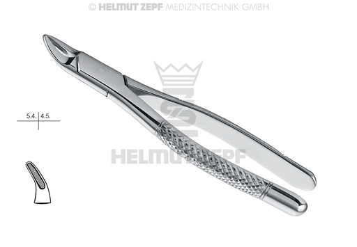 [14.101.00] Surgical dental extraction forceps for primary teeth, American pattern, model fig. 101 - Helmut Zepf (14.101.00) - Delynov