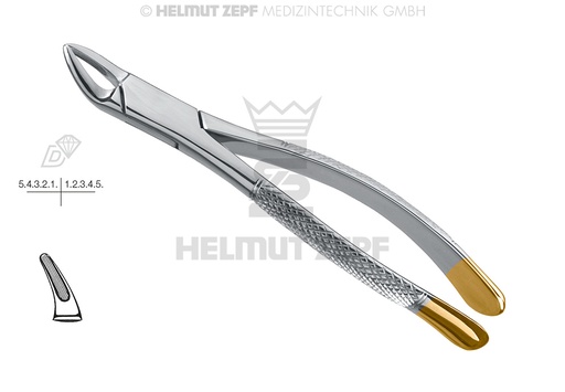 [14.150.00D] Davier chirurgical forme américaine, diamanté, pour incisives, modèle Cryer Fig. 150 - Helmut Zepf (14.150.00D) - Delynov