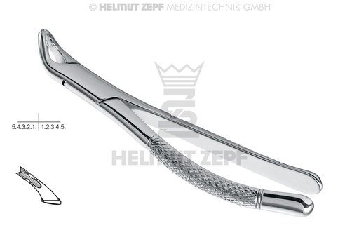 [14.151.11] Surgical dental extraction forceps for children, American pattern, for lower teeth - Helmut Zepf (14.151.11) - Delynov