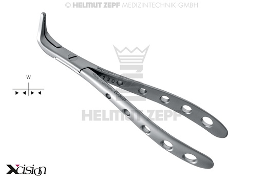 [14.701.10ZD] ROOT AND FRAGMENT EXTRACTION FORCEPS FOR THE LOWER JAW, diamond tip - Helmut Zepf (14.701.10ZD) - Delynov