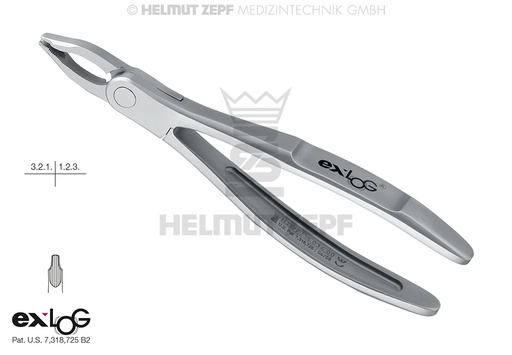 [15.034.00] Surgical dental extraction forceps for upper incisors and canines, Exlog pattern Figure 34 - Helmut Zepf (15.034.00) - Delynov