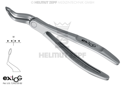 [15.051.15] Dental extraction forceps for upper roots, EXLOG pattern figure 51B - Helmut Zepf (15.051.15) - Delynov