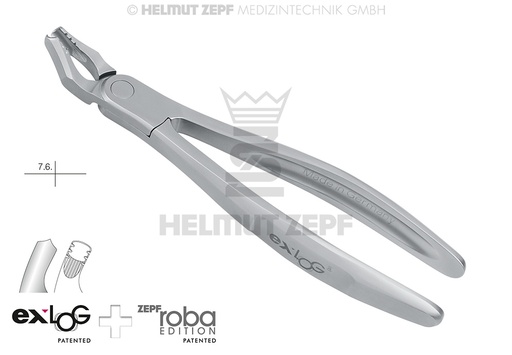 [15.217.00] Davier chirurgical Exlog pour extraction de molaires supérieures - Helmut Zepf (15.217.00) - Delynov