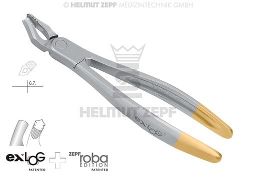 [15.218.00D] Surgical dental extraction forceps figure 18 for upper molars - Helmut Zepf (15.218.00D) - Delynov