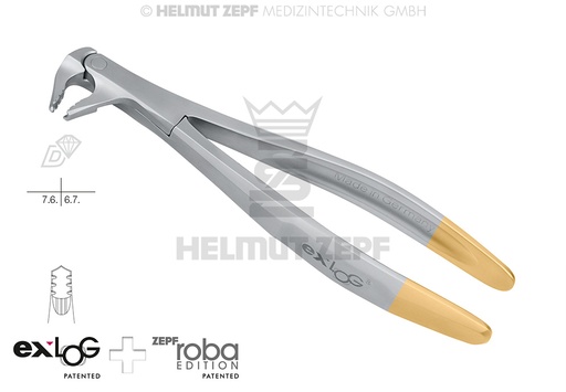 [15.222.00D] EXLOG® DENTAL EXTRACTION FORCEPS FIG. 22 SPECIAL JAWS FOR GRIPPING - Helmut Zepf (15.222.00D) - Delynov