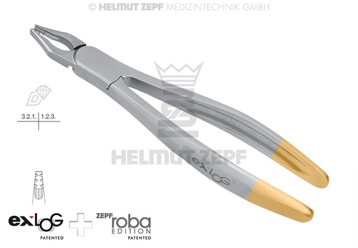[15.234.07D] Dental extraction forceps for upper incisors and canines, Exlog pattern Figure 34N - Helmut Zepf (15.234.07D) - Delynov