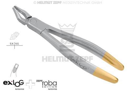 [15.235.08D] Exlog surgical dental extraction forceps for upper premolars, figure 35M, robust beak - Helmut Zepf (15.235.08D) - Delynov