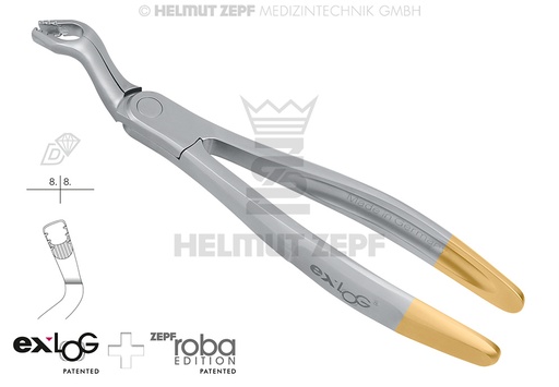 [15.267.01D] Surgical dental extraction forceps for upper wisdom teeth, Exlog model fig. 67A - Helmut Zepf (15.267.01D) - Delynov