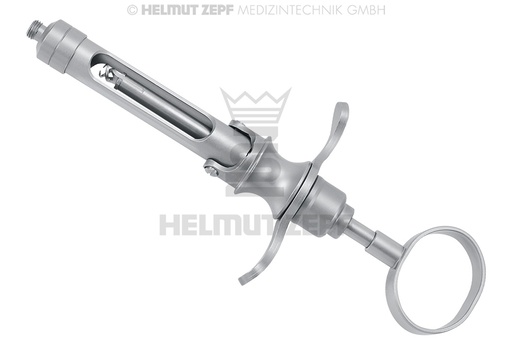 [19.700.04] Cylindrical stainless steel cartridge syringe, 1.8 ml, double aspiration, metric graduation - Helmut Zepf (19.700.04) - Delynov