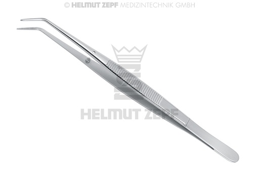 [22.011.03] Précelle chirurgicale pour coton London College, longueur 15 cm, pointe longue striée - Helmut Zepf (22.011.03) - Delynov