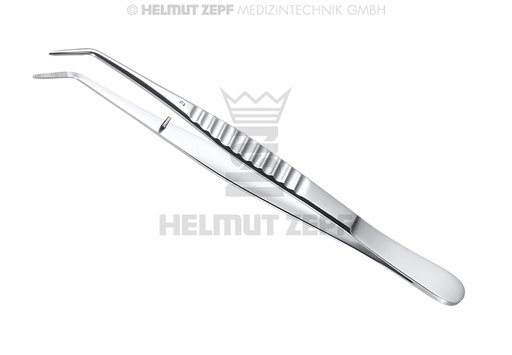 [22.024.03] London College surgical tweezers, serrated cotton tips, 15 cm length - Helmut Zepf (22.024.03) - Delynov
