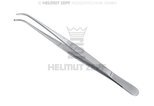[22.481.12] SEMKEN DISSECTING FORCEPS, 12.5 CM, 1 X 2 TEETH, CURVED - Helmut Zepf (22.481.12) - Delynov