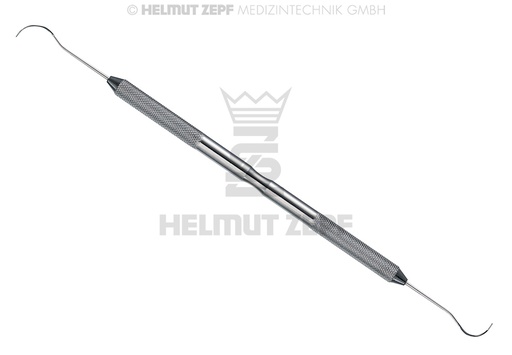 [24.124.06] Double nasal probe cow-horn shaped, 3 French gauge, knurled handle - Helmut Zepf (24.124.06) - Delynov