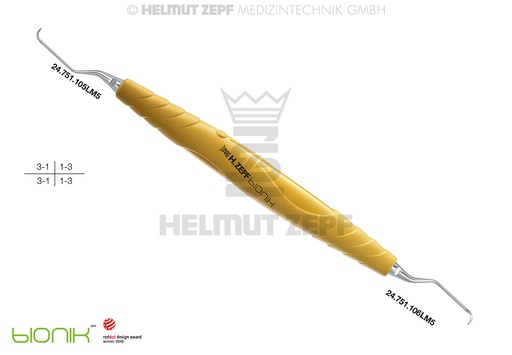 [24.201.05LM5] Langer universal surgical curette, fig. 5/6, 5 mm handle - Helmut Zepf (24.201.05LM5) - Delynov